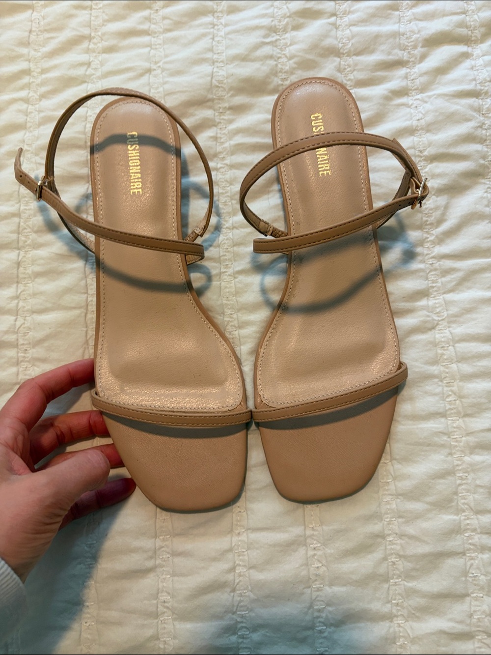 Beige Minimalist Strappy Kitten Heel